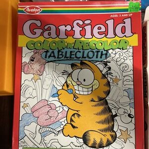 Avalon Garfield Coloring Activity Tablecloth Vintage 1978 Brand New Sealed 30x30